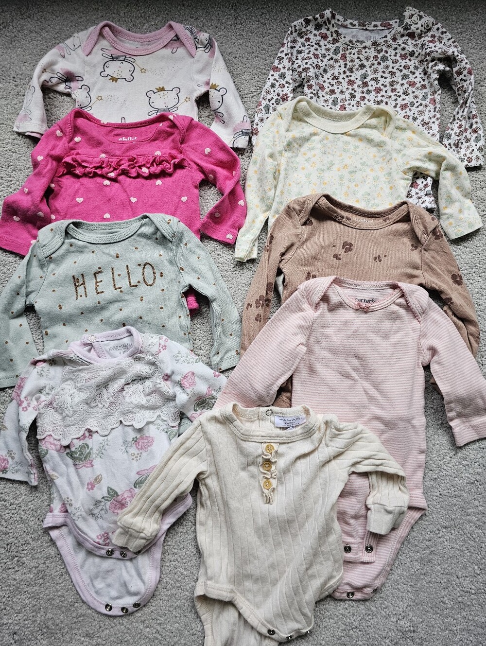 34pc baby girl clothing 0-3 month onesie footie sweater pants vest zara - Picture 4 of 7